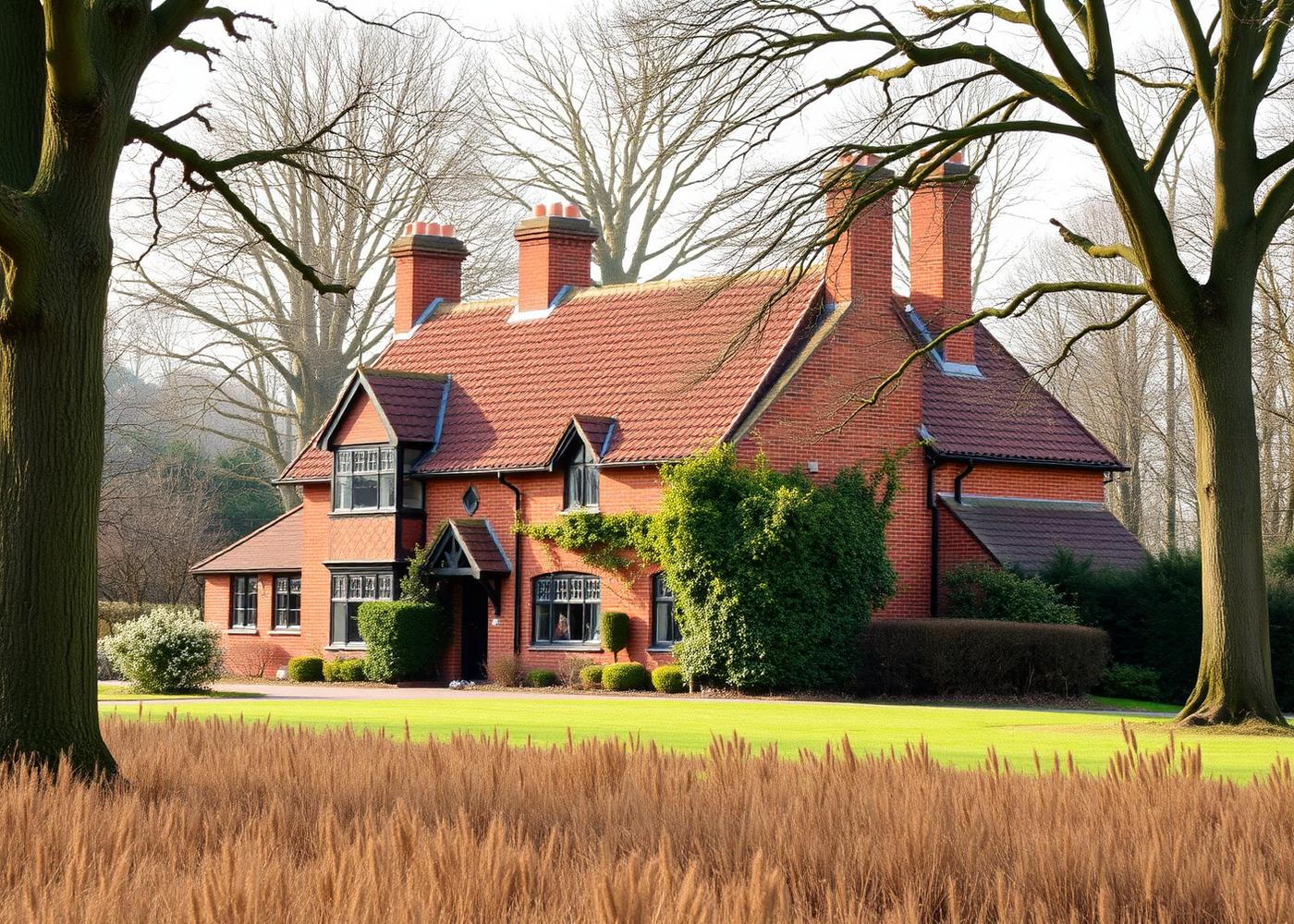 Period brick and tile-hung Surrey property surrounded by mature trees