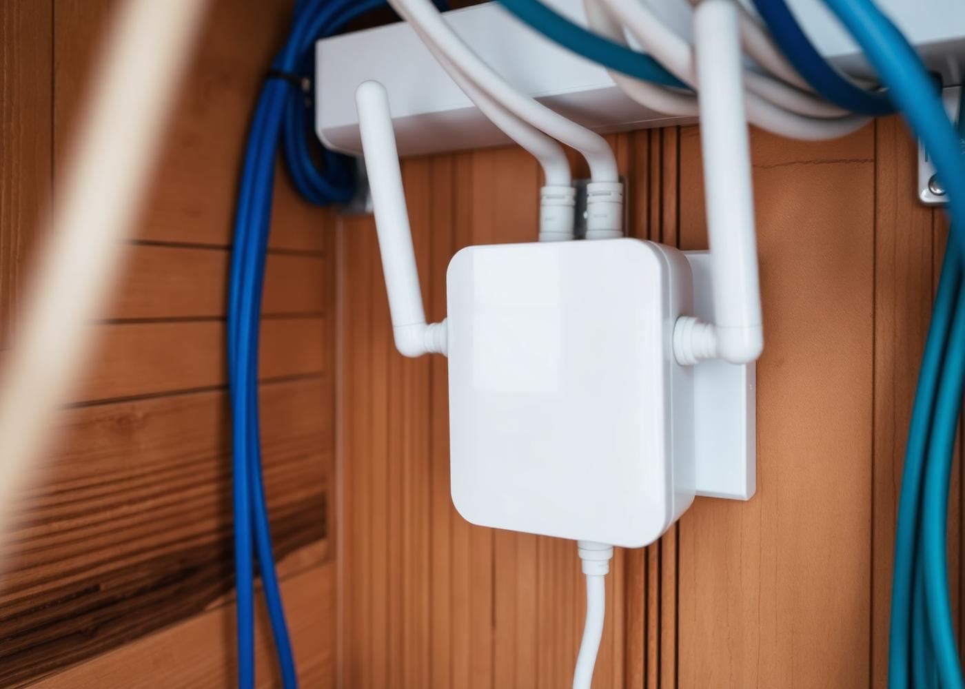 Mesh WiFi node installed in a rural home